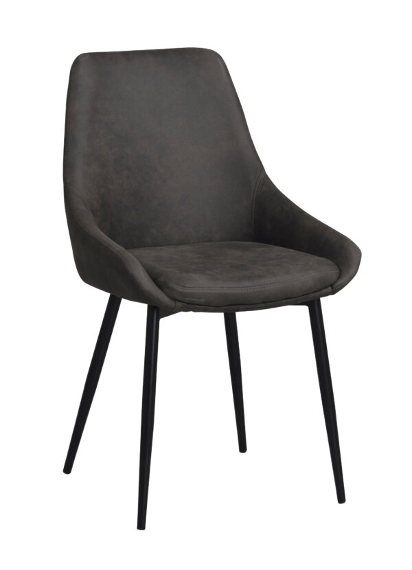 Sierra stol mörkgrå/svarta metall ben